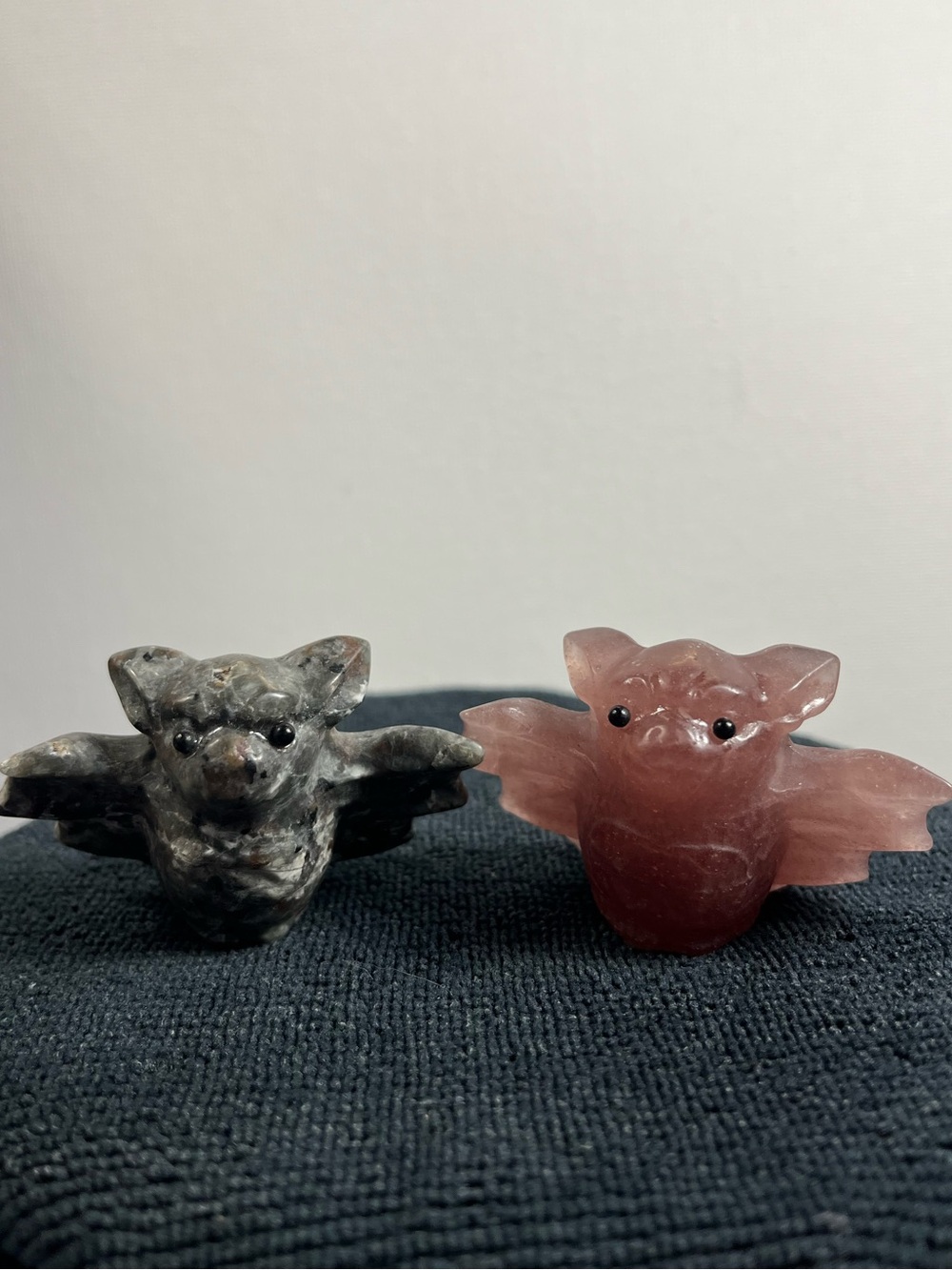 Bat -Sodalite Syanite (trade name Yooperlite)  Strawberry Quartz-Choice of one